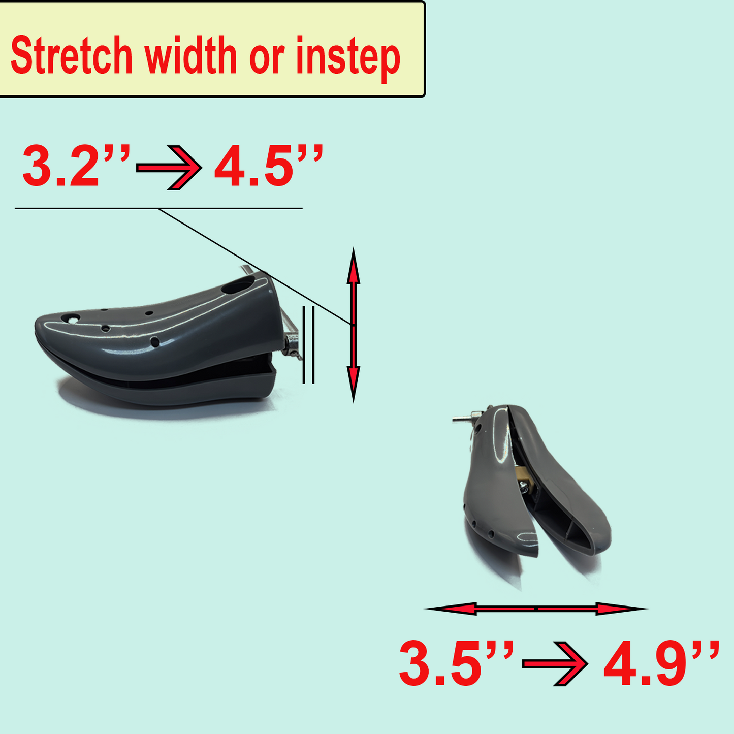 Boot Stretchers for Mens Size 8-13, Women Size 9-14, Adjustable Cowboy Boot Stretchers for Thick Wide Feet, High Instep & Wide Toe Box