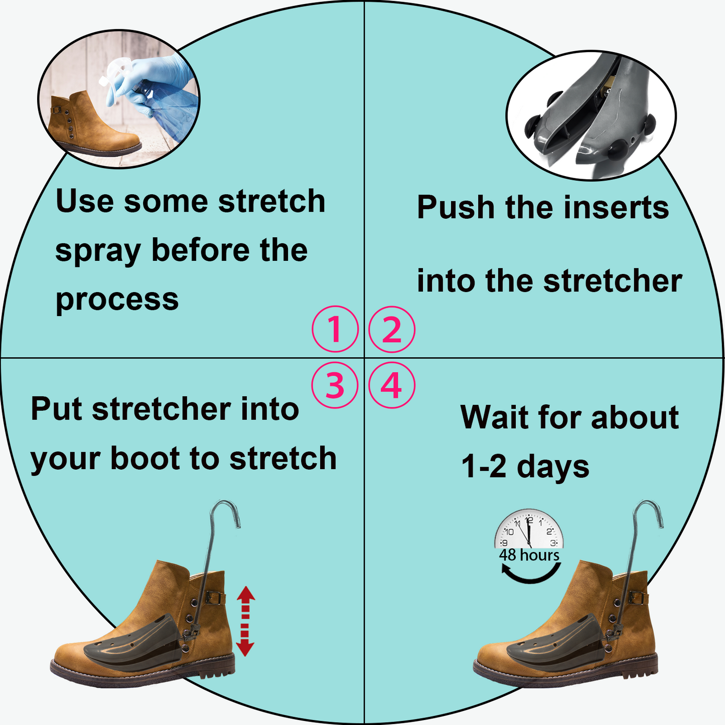 Boot Stretchers for Mens Size 8-13, Women Size 9-14, Adjustable Cowboy Boot Stretchers for Thick Wide Feet, High Instep & Wide Toe Box